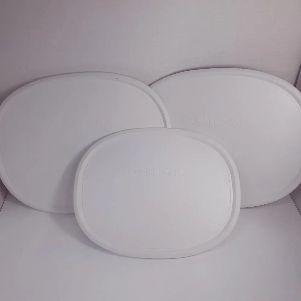 Corning Ware set 3 lids f-12-pc f-2-pc white oval cover casserole baking dish